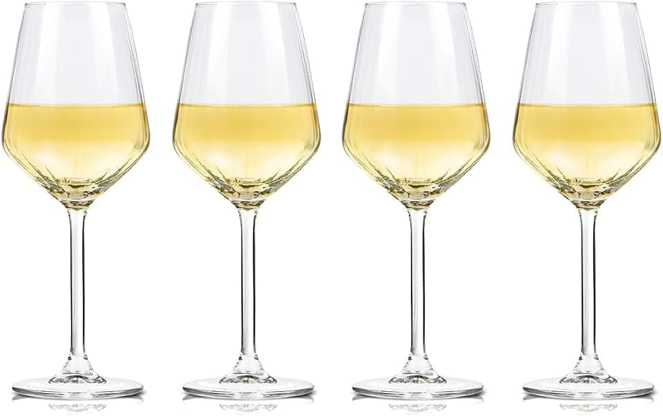alpina Weingläser Weißwein - Weingläser Set 4 Teilig - Weinglas 38cl - Spülmaschinenfeste Weißweingläser - Wein Geschenk für Weisswein - Glas