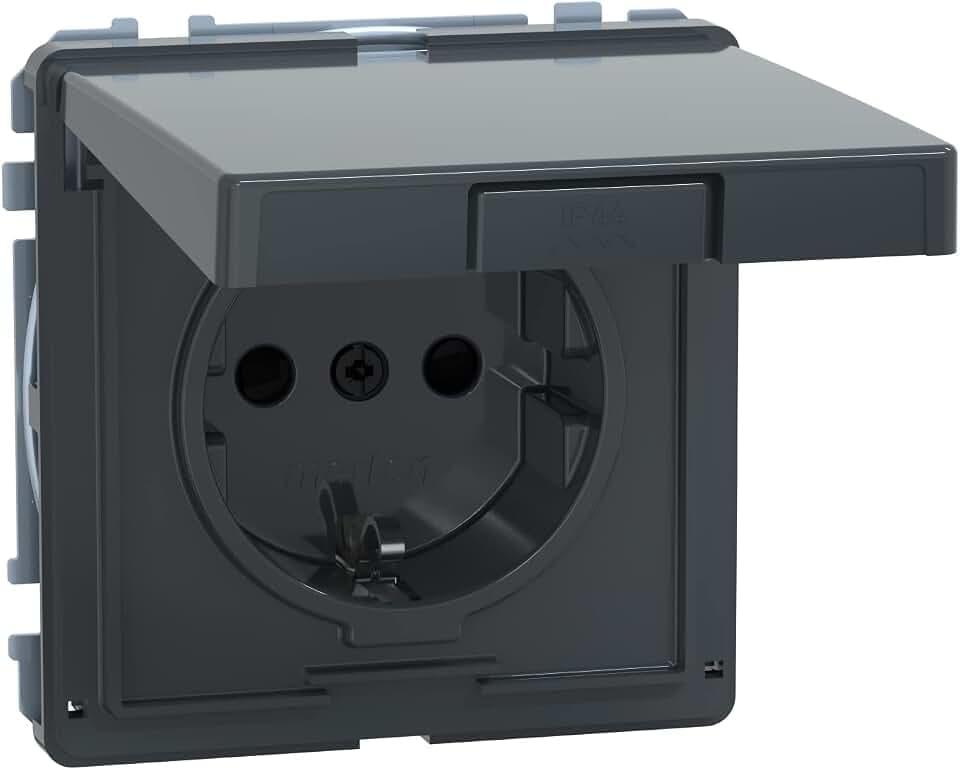 Schneider Electric Merten Schuko-Steckdose mit Klappdeckel, MEG2310-7214