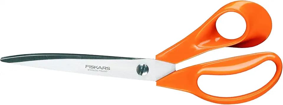 Fiskars Profi-Stoffschere, Länge: 25 cm, Für Rechtshänder, Rostfreie Stahl-Klinge/Kunststoff-Griffe, Orange, Classic, 1005151
