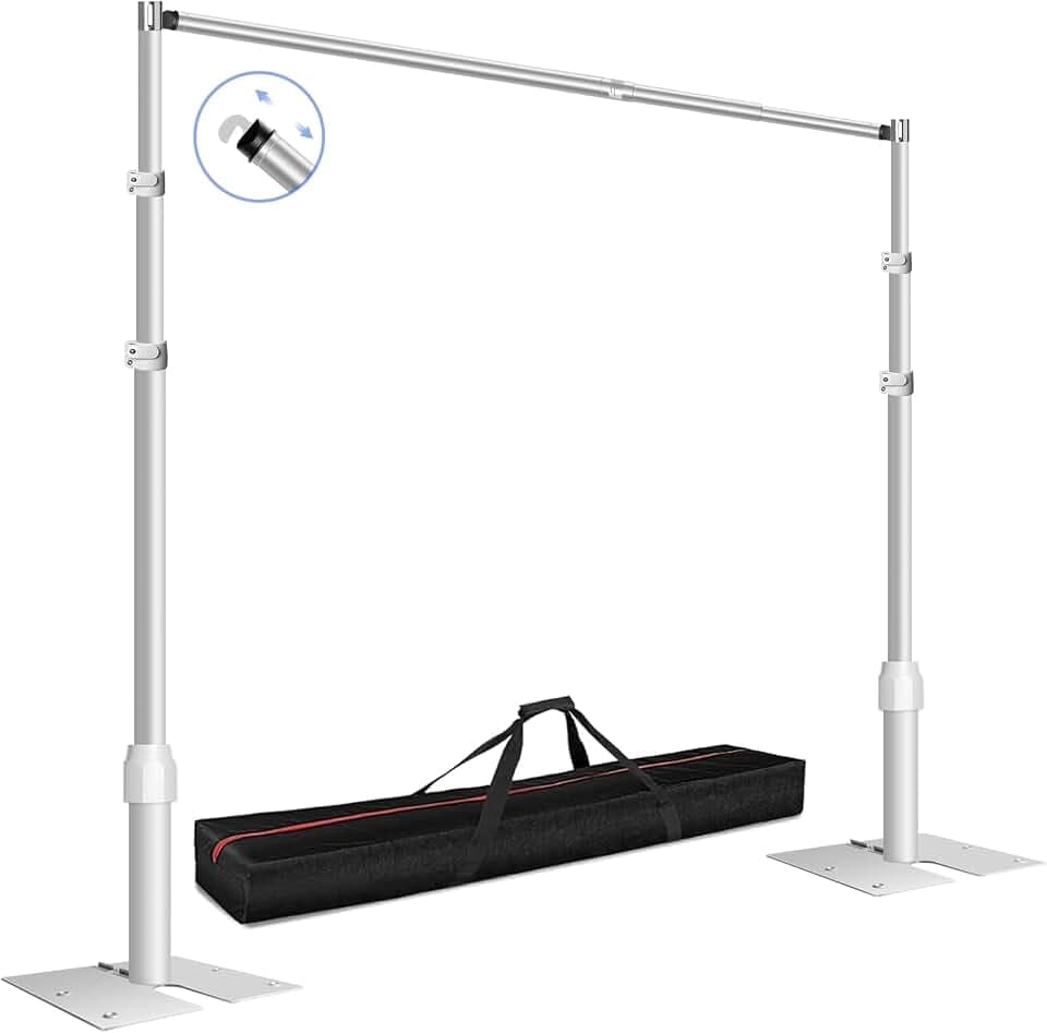 FUDESY Pipe and Drape Stand Kit, 10x10ft Heavy Duty Backdrop Stand