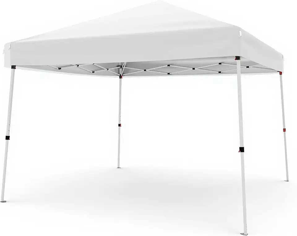 GarveeLife Canopy Tent, GarveeLife 10X10 FT Pop Up Canopy Outdoor Instant Tent Slant Legs with Carrying Bag, Portable Gazebo Shelter for Patio Deck Garden Beach - 8X8 FT Canopy Cover (White)