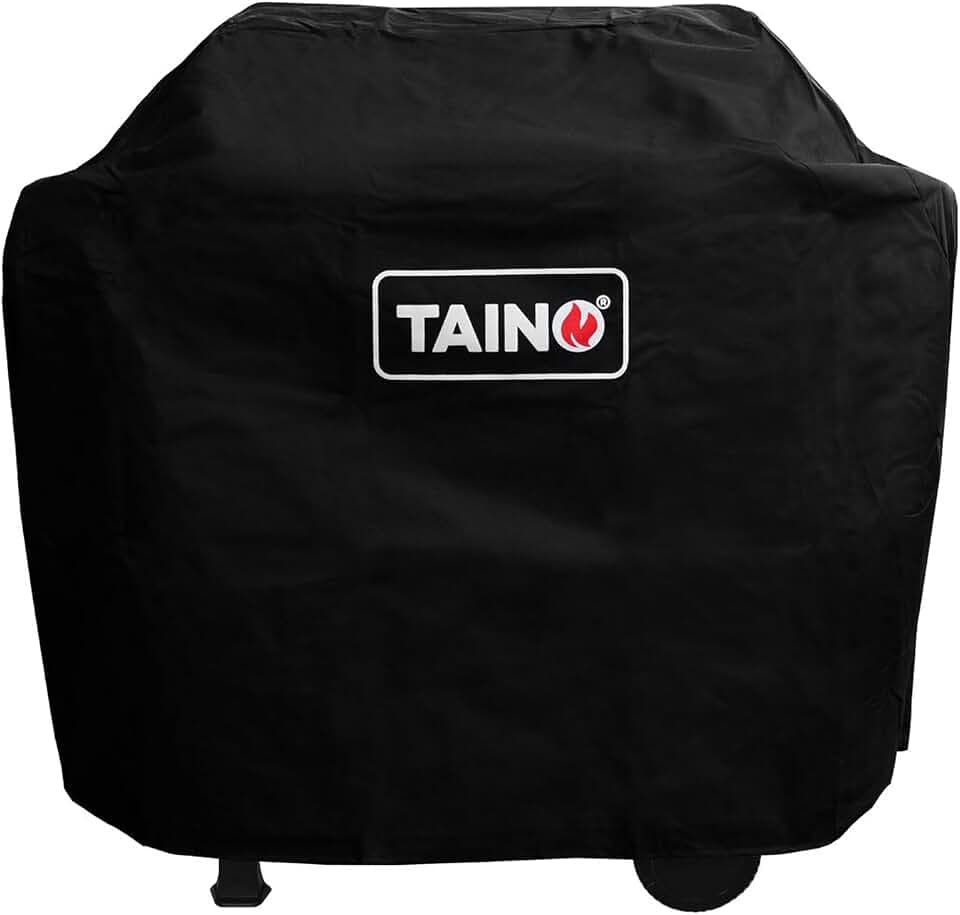TAINO Basic Abdeckhaube Schwarz Regenschutz Gasgrill Plane Abdeckung Wetterschutz Abdeckplane Oxford Gewebe142x52x94cm (BxTxH)