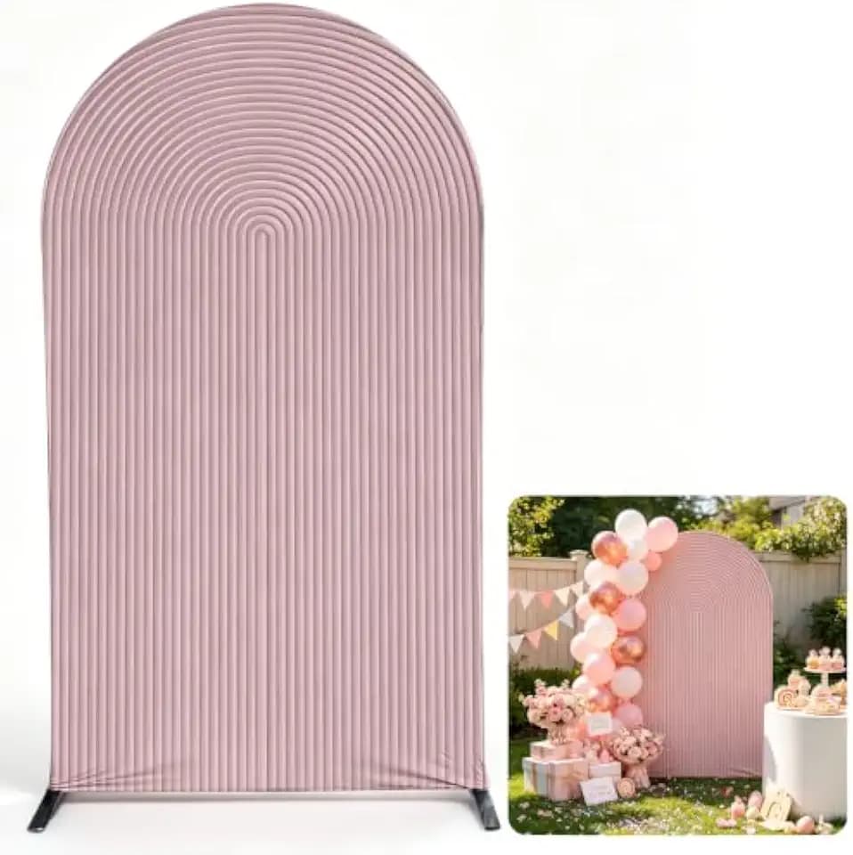 2D Printed Ripples Party Arch Cover - Pink Cover456, 7.2x4ft - Polyester Spandex - Birthday, Bridal Shower