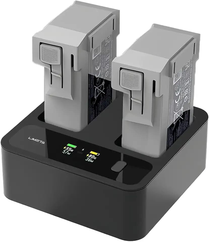 MC234AC 72W GaN Doppel-Ladegerät mit IPS-Display & App-Steuerung für DJI Mini 3/3 Pro/4 Pro, nutzbar für Mini 5 Pro (nur Teilladung)