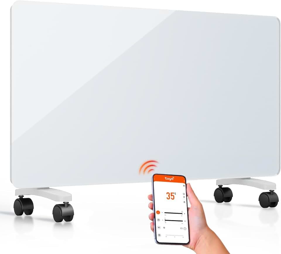 EMKE Elektroheizung Konvektor-Heizung Standgerät oder Wandmontag Mobile Elektroheizkörper 2000W mit LCD-Display, Wochenzeitschaltuhr, Anwendung Fernbedienung Heizung Elektrisch