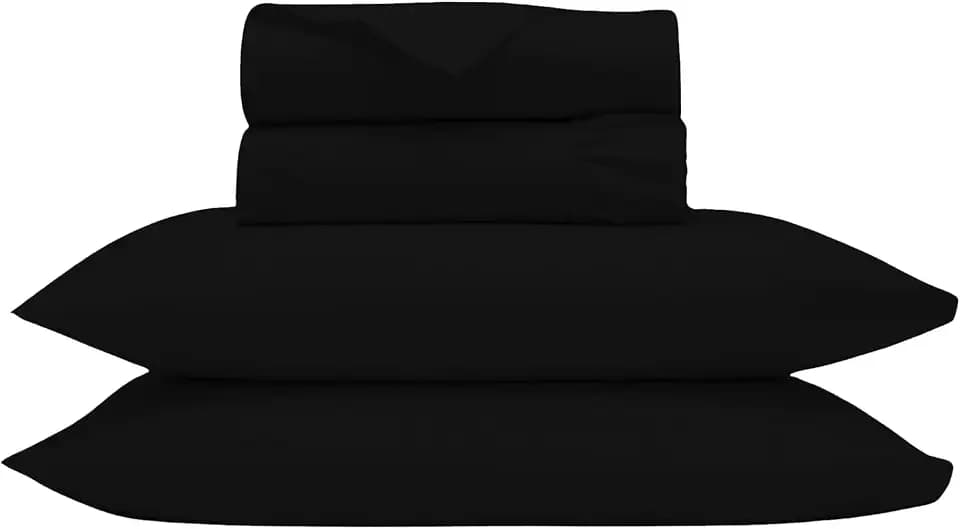 King Sheets 4 Piece Egyptian Cotton High Thread Count Black Sheet Set