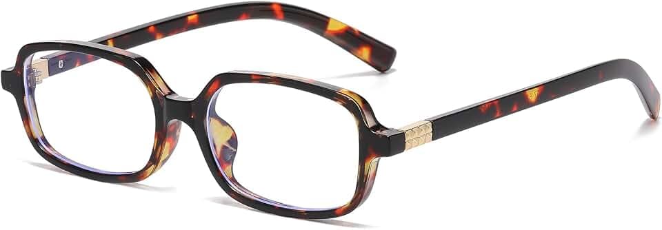 Breaksun Retro Rectangle Glasses for Women Men Small Square Blue Light Blocking Glasses Vintage Eyeglasses