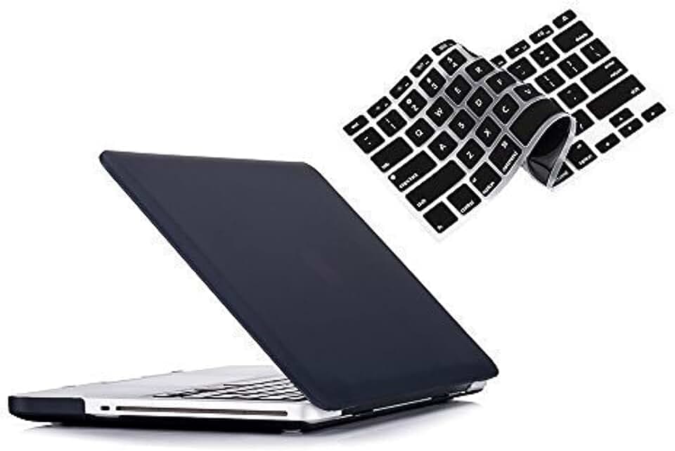 RUBAN Case Compatible with Old MacBook Pro 15 inch 2011 2010 2009 Release A1286, Plastic Hard Case Shell and Keyboard Cover for Older Version MacBook Pro 15 Inch with CD-ROM - Black