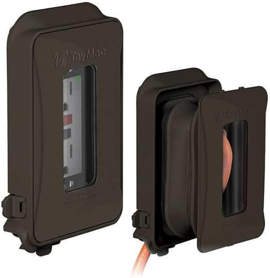 TayMac 1-Gang Weatherproof In-Use Outdoor Outlet Cover, 16-in-1, Bronze
