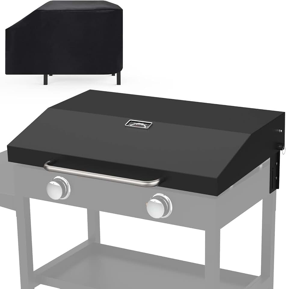 2026 Upgraded Lid for Blackstone Griddle Lid 28 Inch, BBQ Future Hinged Hard Cover with Thermometer & Reinforced Hinge Compatible with 28" Models 1517 2206 1853 1885 & More