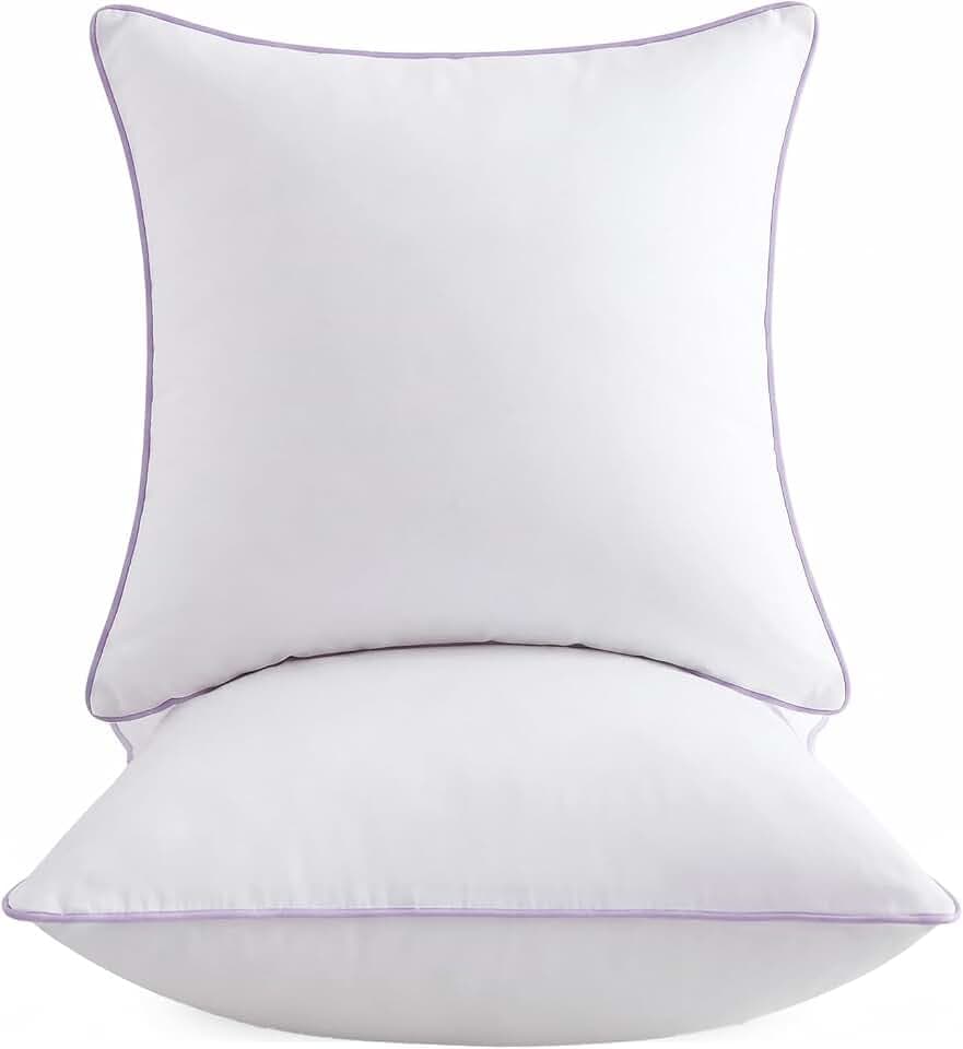 20x20 Pillow Inserts Set of 2 – Hypoallergenic Square Pillow Inserts, Oeko-TEX Certified Virgin Fiber Filling, Machine Washable