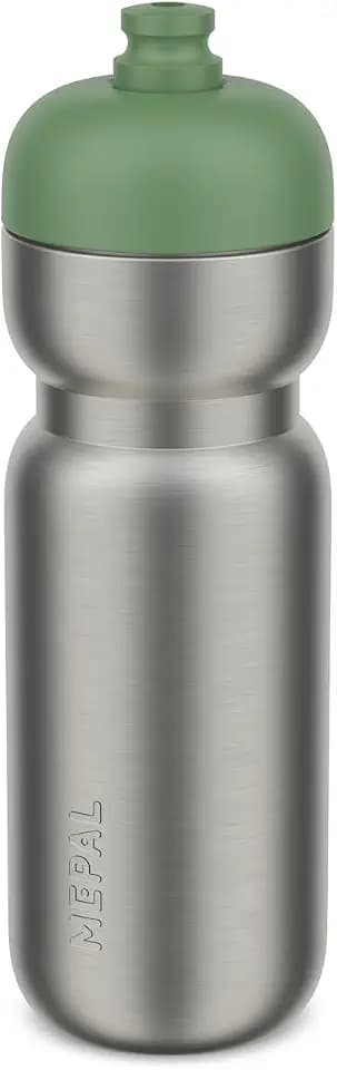 Mepal - Edelstahl Trinkflasche Pull Sport - Auslaufsicher - Mit einer Hand zu halten, öffnen und trinken - Leichter Edelstahl - Wasserflasche - 800 ml - Moss green