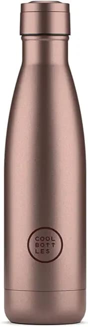 Cool Bottles - Trinkflasche aus Edelstahl - 500 ml - Metallic Rose - 26,5 x 7 cm -Thermische Kaltgetränke 36 Stunden und Heißgetränke 18 Stunden - Triple-Cool Technology - BPAFrei