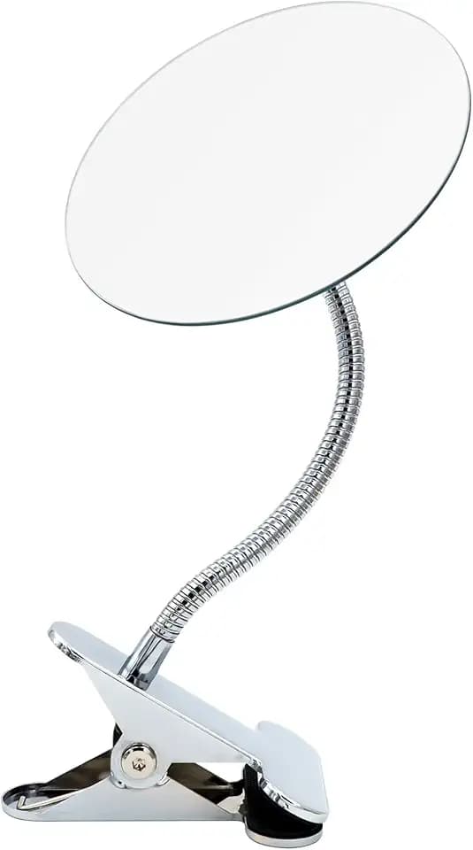 Ridder Schminkspiegel, Kosmetikspiegel, Klemmspiegel Kasper, Chrom, mit 5X Vergrößerung, flexibel modern funktionell ca. 15x39 cm