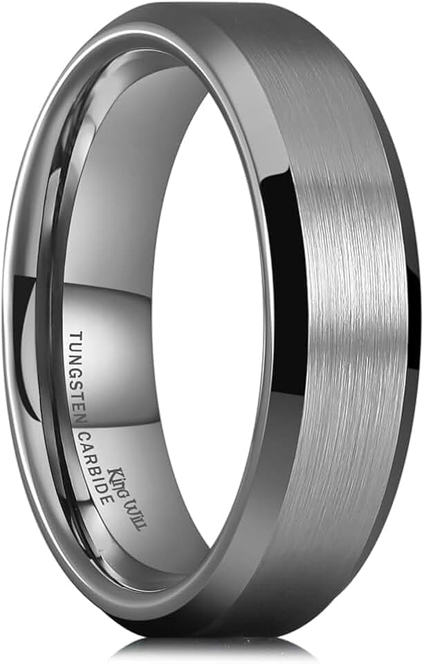 King Will Tungsten Men's Wedding Ring - Available in 6mm to 10mm