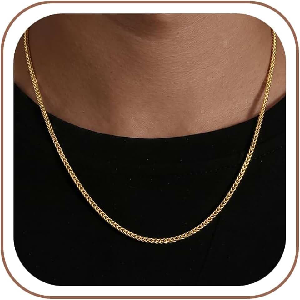 Gold Chain for Men, 3.5mm/5mm/7 mm Foxtail Chain