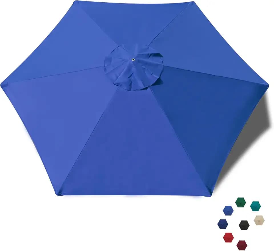 EliteShade USA 7.5FT Replacement Covers 6 Ribs Market Patio Umbrella Canopy Cover (CANOPY ONLY) (Royal Blue)