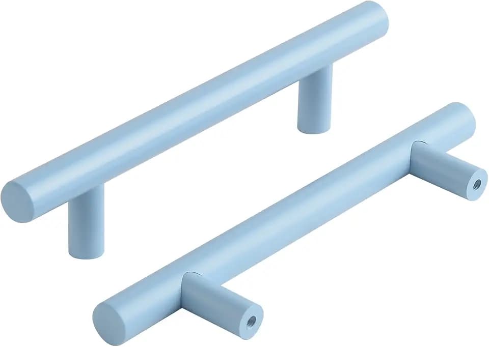 5 Pack Blue Closet Door Handles 3-3/4 Inch Hole Center Pulls for Cabinets and Drawers Beachy Furniture Handle Children's Room Colorful Dresser Drawer Handles