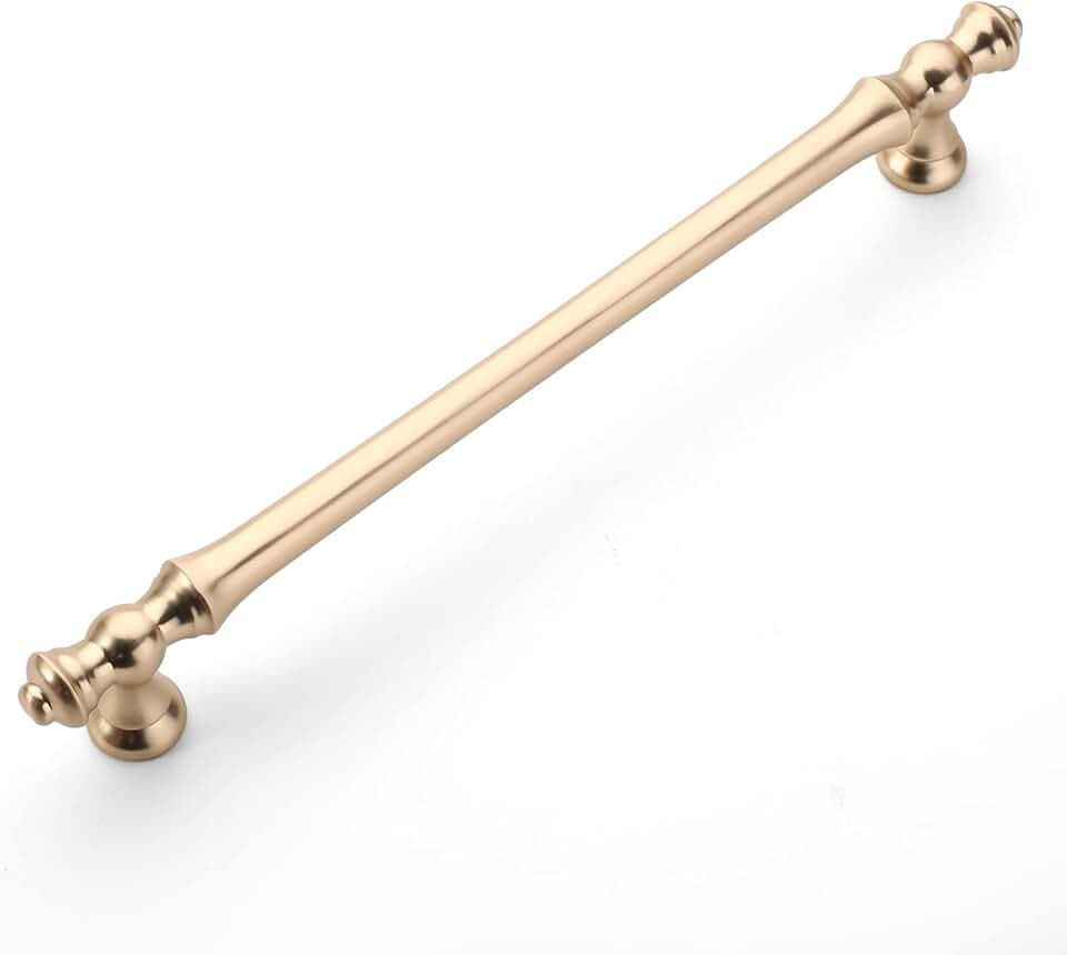 Amerdeco 10 Stück Möbelgriffe Gebürstetes Messing 160mm Lochabstand Schubladen Griffe für gold Küchenschränke Schweres Zinklegierung Schrankgriffe Schubladengriffe Türgriffe…