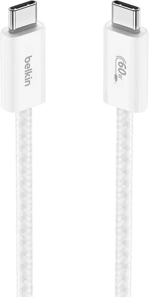 Belkin USB C to USB C 60W Braided Cable 3.3ft iPhone Charger Cord