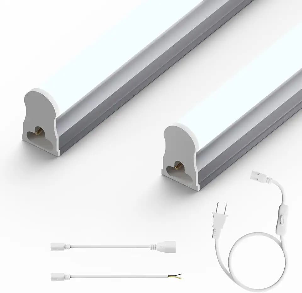 Ensenior 4FT LED Shop Lights, T5 6500K Super Bright Garage Lighting, 2 Pack