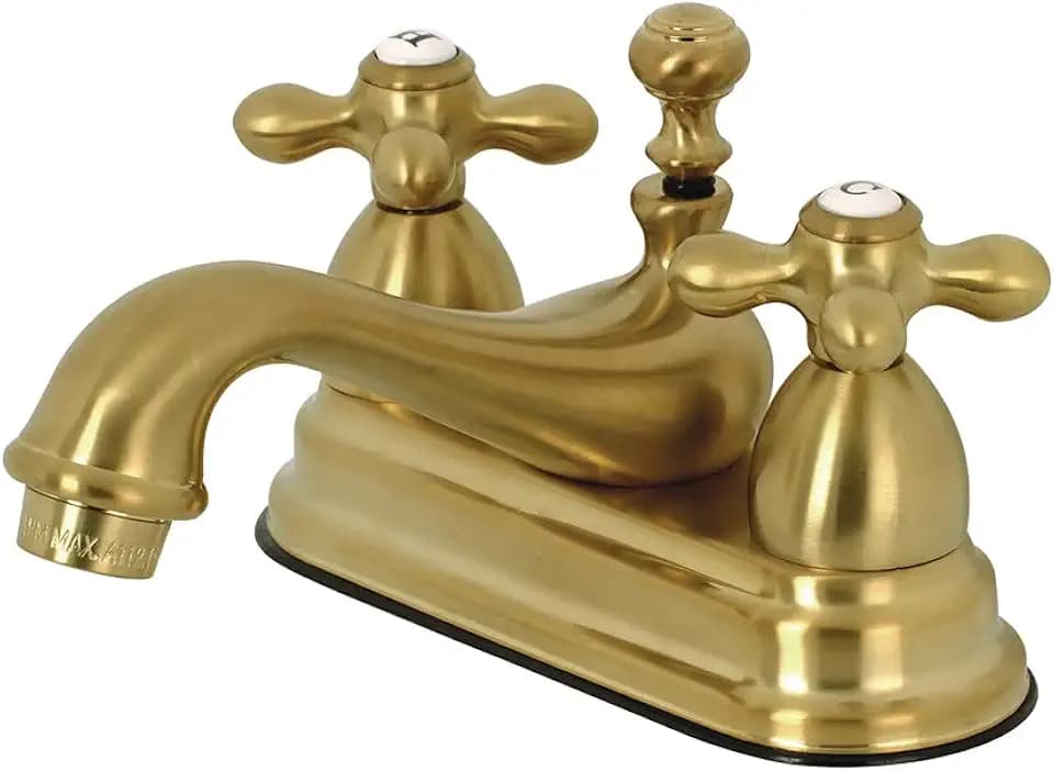 Kingston KS3607AX 4" Centerset Bathroom Faucet, Brushed Brass
