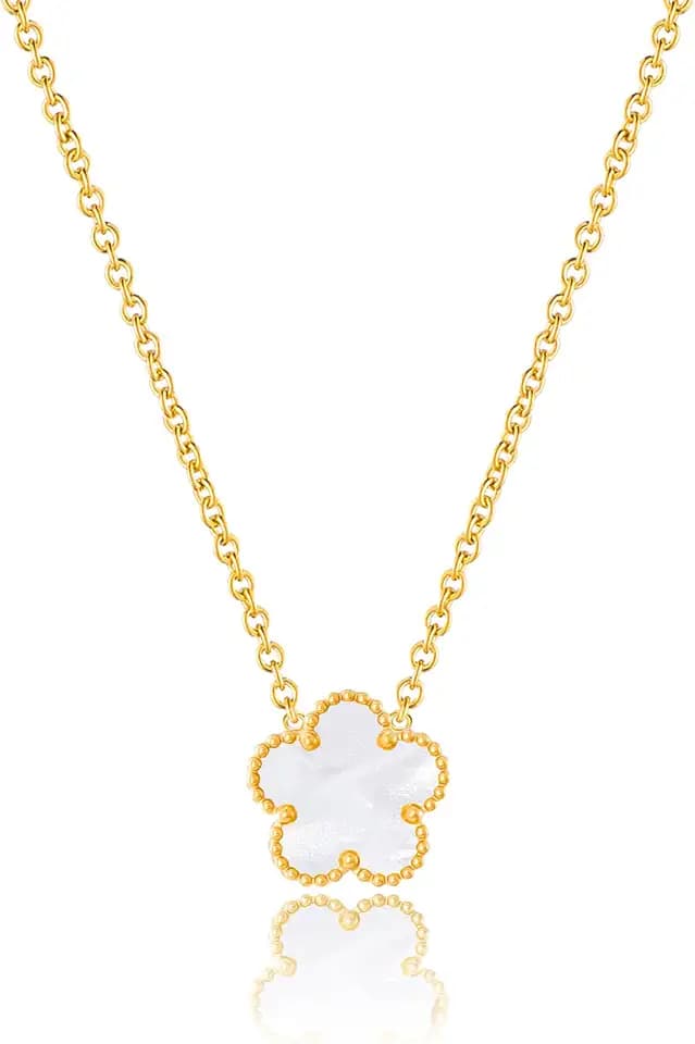 14K Gold Plated Four Leaf Clover Necklaces for Women Lucky Flower Jewelry