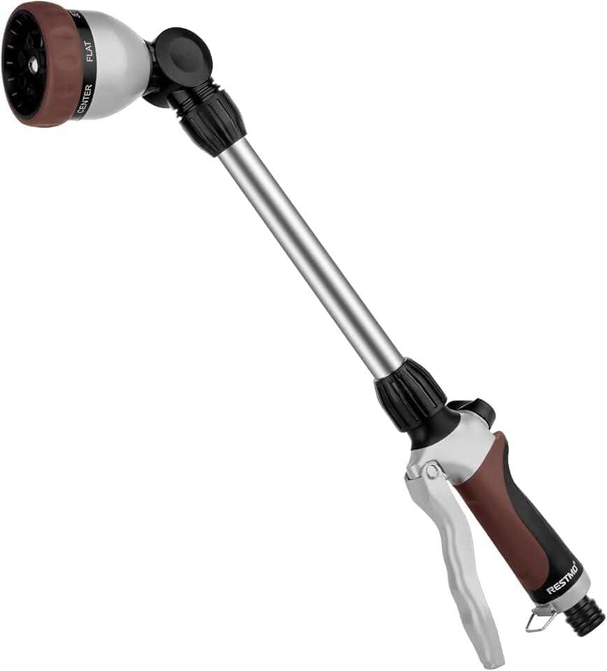 RESTMO Garten Gießstab Metall, 42cm Lang Gartenbrause mit Stiel