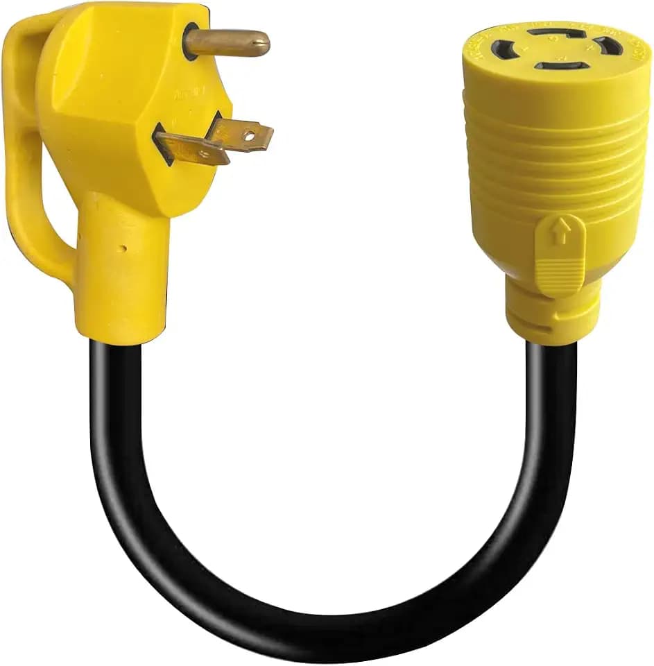 TT-30P Male to L14-30R Female Generator Transfer Switch Adapter Cord,10AWG 30A 3 Prong to 4 Prong RV Generator Plug,Generator to House Inlet Box Adapter Cord