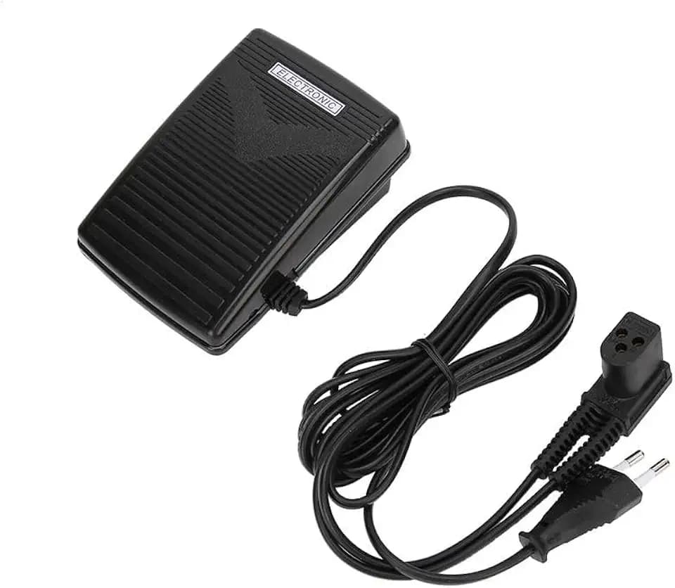 Fußpedal,Für Haushaltsnähmaschinen(220 V),Nähmaschinen Fußpedal,Mit Variabler Geschwindigkeit Und Netzkabel,Für Singer 974 Nähmaschinen (EU Stecker)