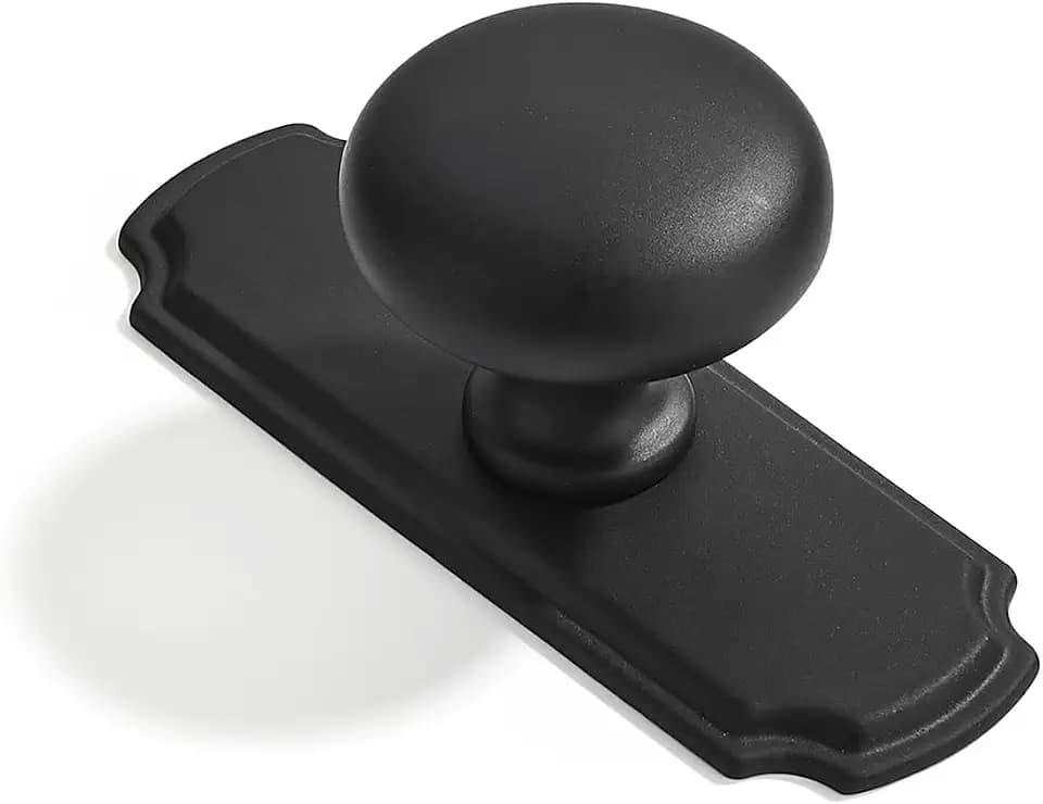10 Pack 1-1/4Inch(32mm) Matte Black Cabinet knobs with Backplate