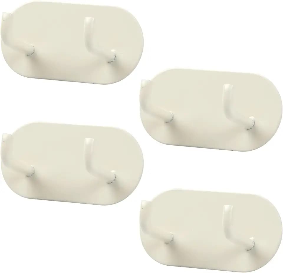 4er Set Klebehaken Extra Stark, Kleiderhaken Wand Haken Ohne Bohren, Metall Türhaken Handtuchhaken Kleiderhaken Selbstklebend für Badezimmer, Küche, Schlafzimmer (Creme)