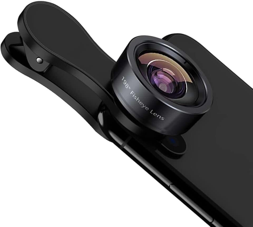 KEYWING Fischaugenobjektiv 198° Fish Eye Phone Camera Lens Kit for iPhone Fish Bowl Camera Lens Attachments for iPhone 7 8 x xr 11 12 13 pro max Samsung Smartphone