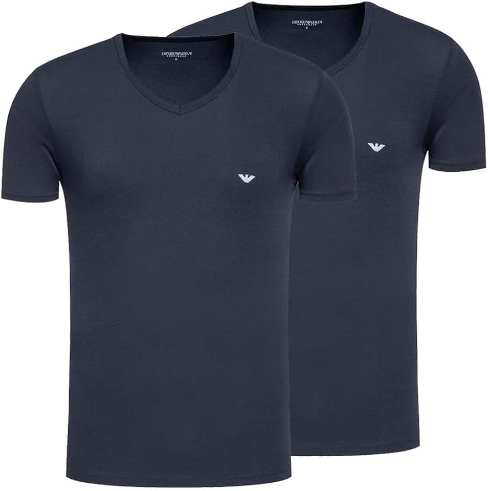 Emporio Armani Men's Cotton V-Neck T-Shirt, 2-Pack