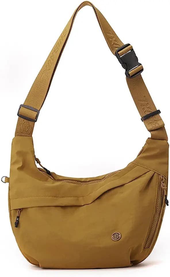 Crescent Crossbody Shoulder Bag,Lightweight Nylon Hobo Purse for Women