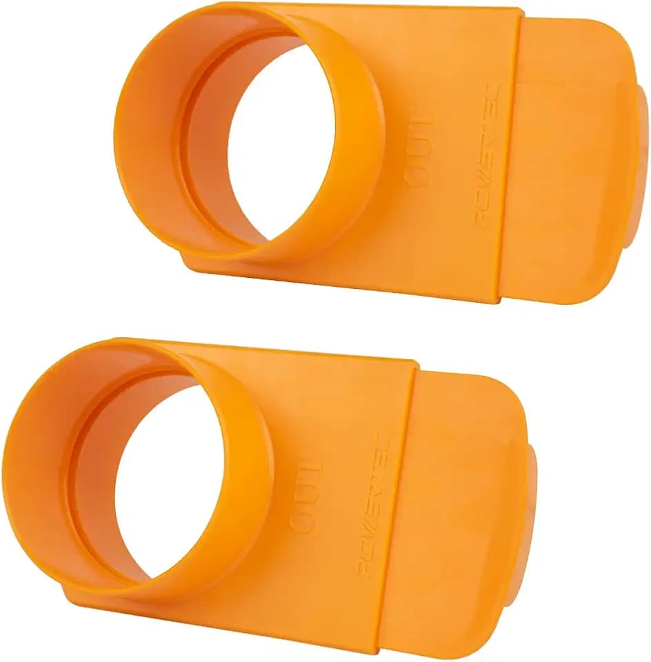 POWERTEC 70295-P2 4-Inch Integrated Blast Gate Clog Resistant, Anti Gap Tapered ABS Plastic Fitting for Dust Collection Systems, 2PK (Patented)