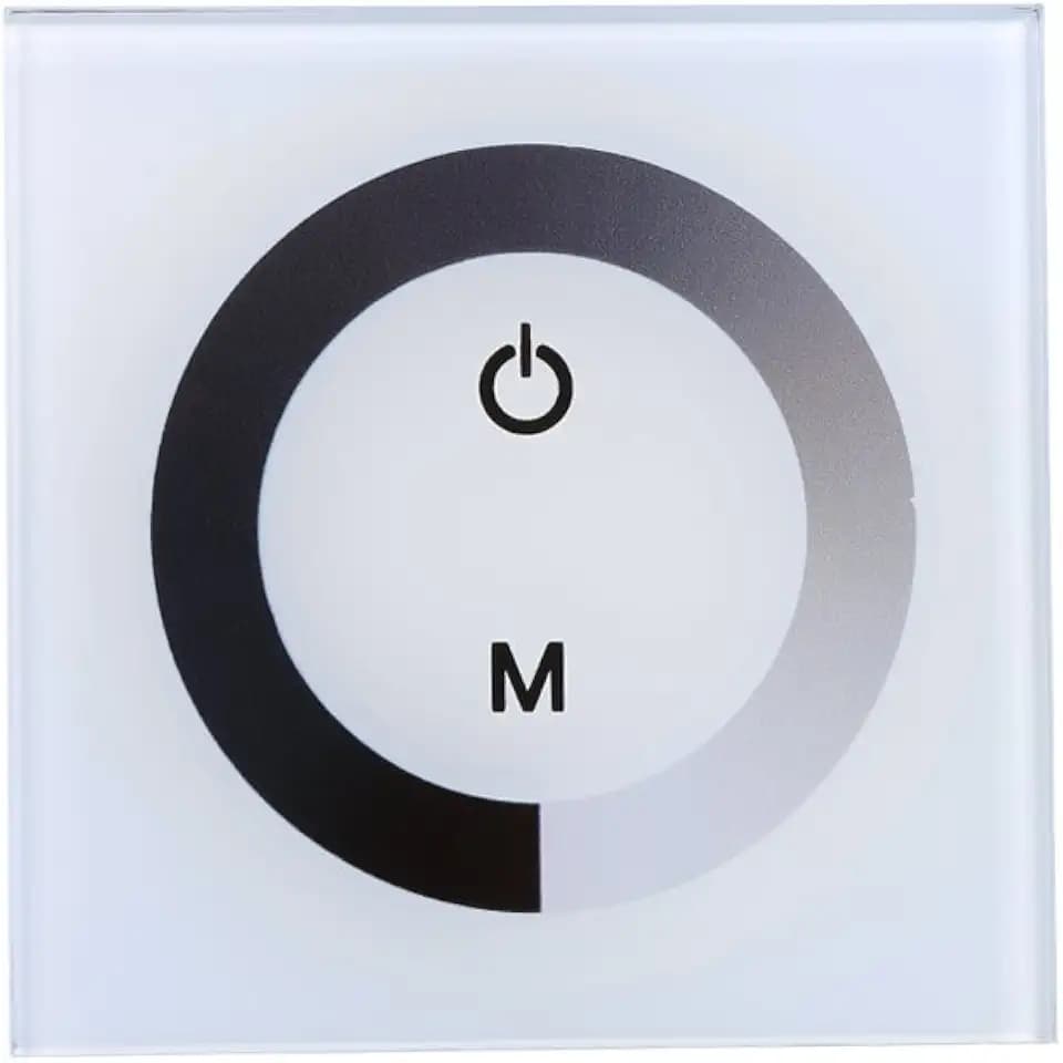 Led Dimmer 12v Dimmschalter Einfarbiges Touchpanel Dimmer Wandschalter Controller LED Lichtstreifen Dimmerknopf Helligkeit einstellen EIN/AUS Schalter Weiß(Weiß)