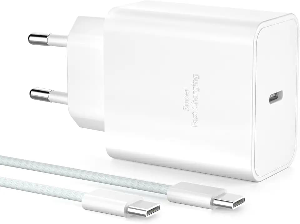 YISH 45W USB C Ladegerät Stecker - GAN PD Netzteil USB C Schnellladegerät PPS Kompatibel mit Samsung S26 S25 S24 iPhone 17 16 15 Tablets Stecker USBC Fast Charger Ladestecker, mit 60W Typ C Kabel 1M