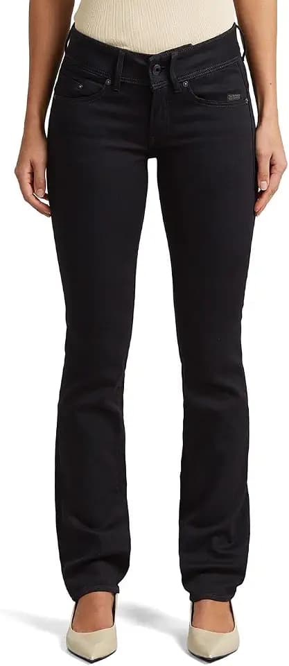 G-STAR Women's Midge Saddle Straight Jeans, Black, 33 W/34 L