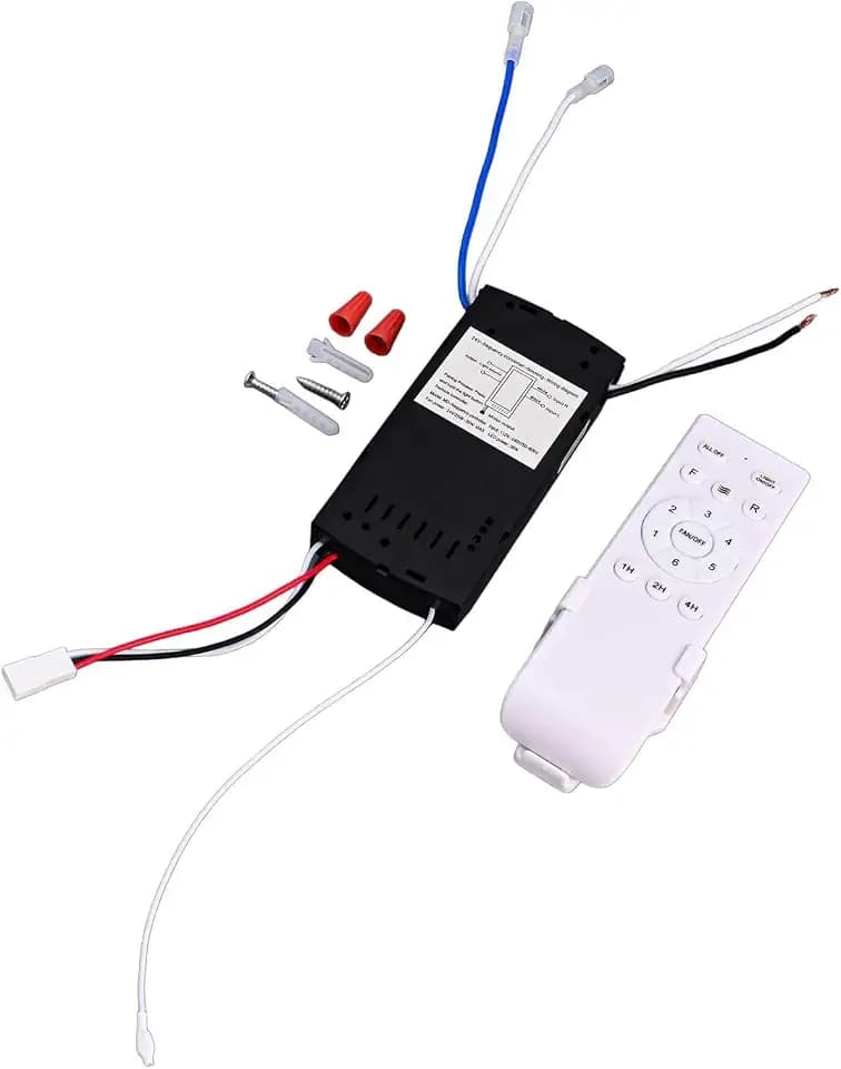 Ceiling Fan Remote Control Kit with Light Receiver Controller, 6-Speed Adjustable, Long Range Transmission, High Voltage Compatible 90-265V