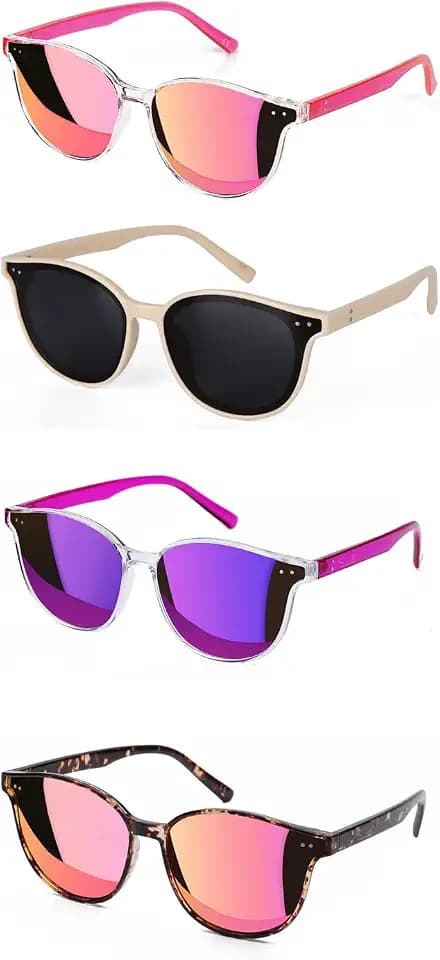 Sumato Katzenauge Damen-Sonnenbrille, Spiegelnde Trendy Linsen, UV400-Abschirmung