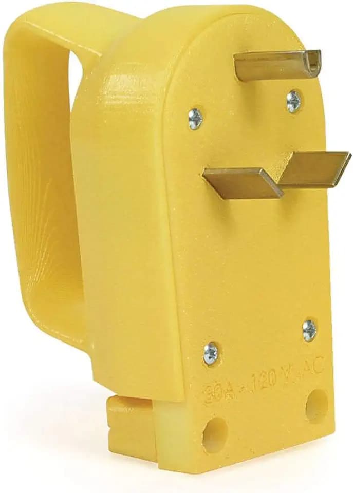 Camco 55245 30A Plug with PowerGrip - Clamshell, Yellow|Yellow