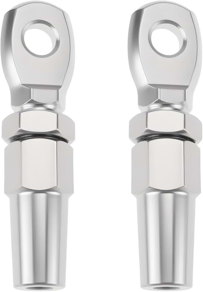 SG Store 2 Stück Swageless Eye Terminal Edelstahl Drahtseil Takelage Fitting kompatibel mit Drahtdurchmesser 3 mm