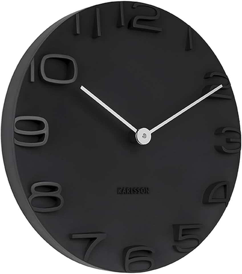Karlsson Wanduhr On The Edge - Schwarz/Chrom - Ø42cm