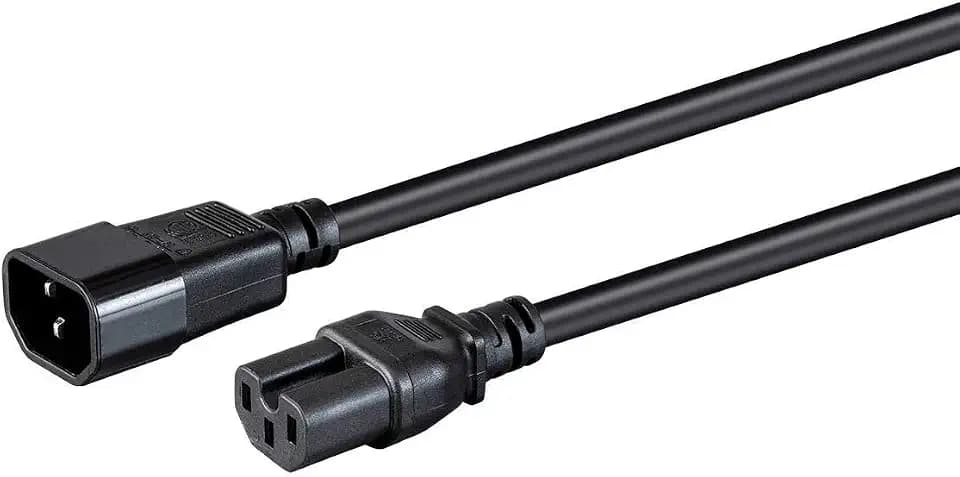 Monoprice Heavy Duty Power Cable - IEC 60320 C14 to IEC 60320 C15, 15 Amp, 1875 Watt, 125 Volt, 14AWG, 6 Feet, Black