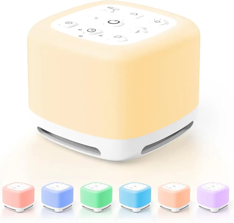 3 IN 1 White Noise Machine mit Licht, [40 Klänge und 7 Nachtlicht ] Weißes Rauschen für Besseren Schlaf, Einschlafhilfe Kind mit Memory Funktion & Timer, Soundmaschine für Meditation, Yoga