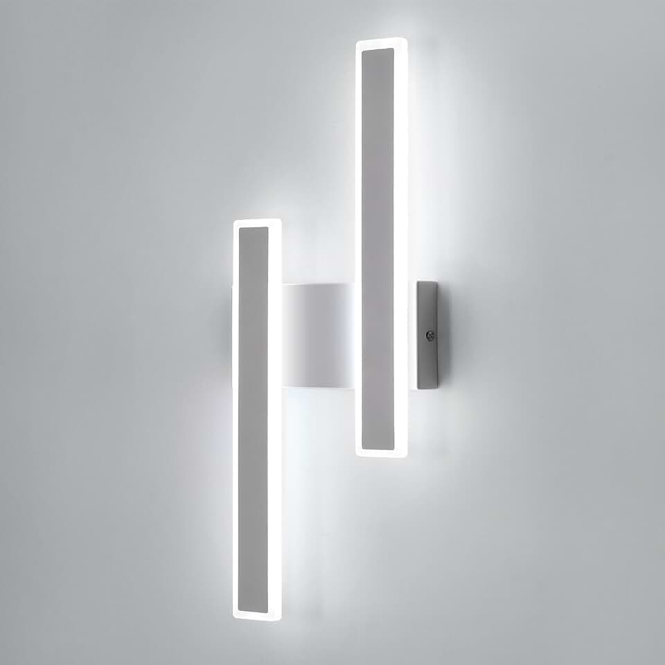 DELIPOP Wandleuchte LED Innen Moderne, 32W 3600LM Wandlampe Weiß 6500K | Acryl Wandbeleuchtung Kreative Lange Parallele für Wohnzimmer Korridor Treppen