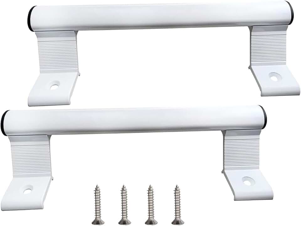 2 Pcs 8 Inch Aluminum Sliding Door Handle, White Alloy Sliding Door Pull Handles for Patio Bathroom, Comfort Grip Easy Installation (White)