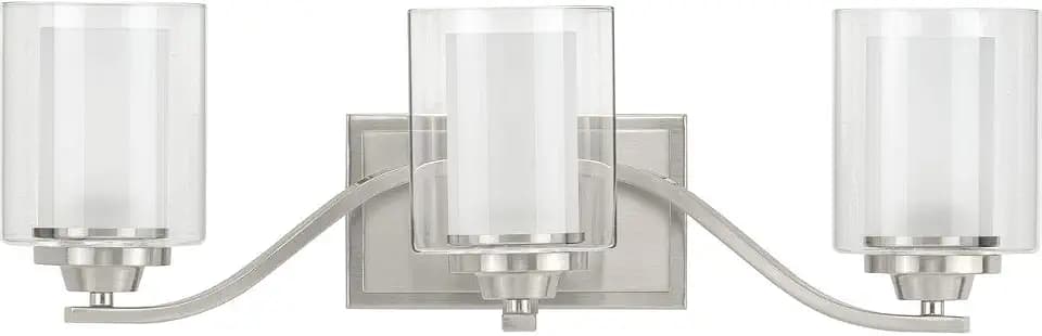 Progress Lighting Kene 3-Light Bath Vanity Light, Brushed Nickel
