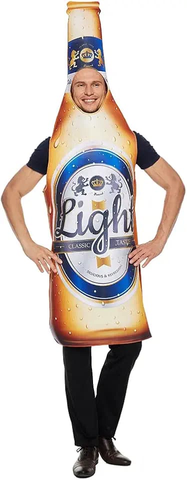 EraSpooky Bierflaschen Kostüm für Erwachsene Unisex Oktoberfest Halloween Party Anzug Einheitsgröße